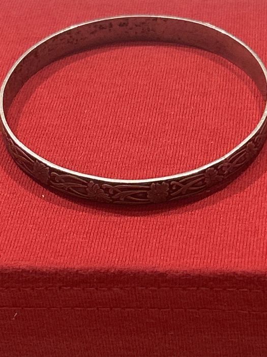 Piekna ciężka bransoleta srebrna