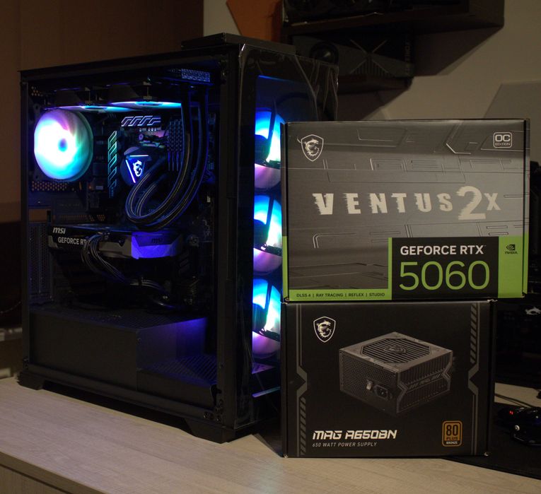 Wydajny komputer do gier - Msi Rtx 5060 /ryzen5 5600/32GB ram/1 TB ssd