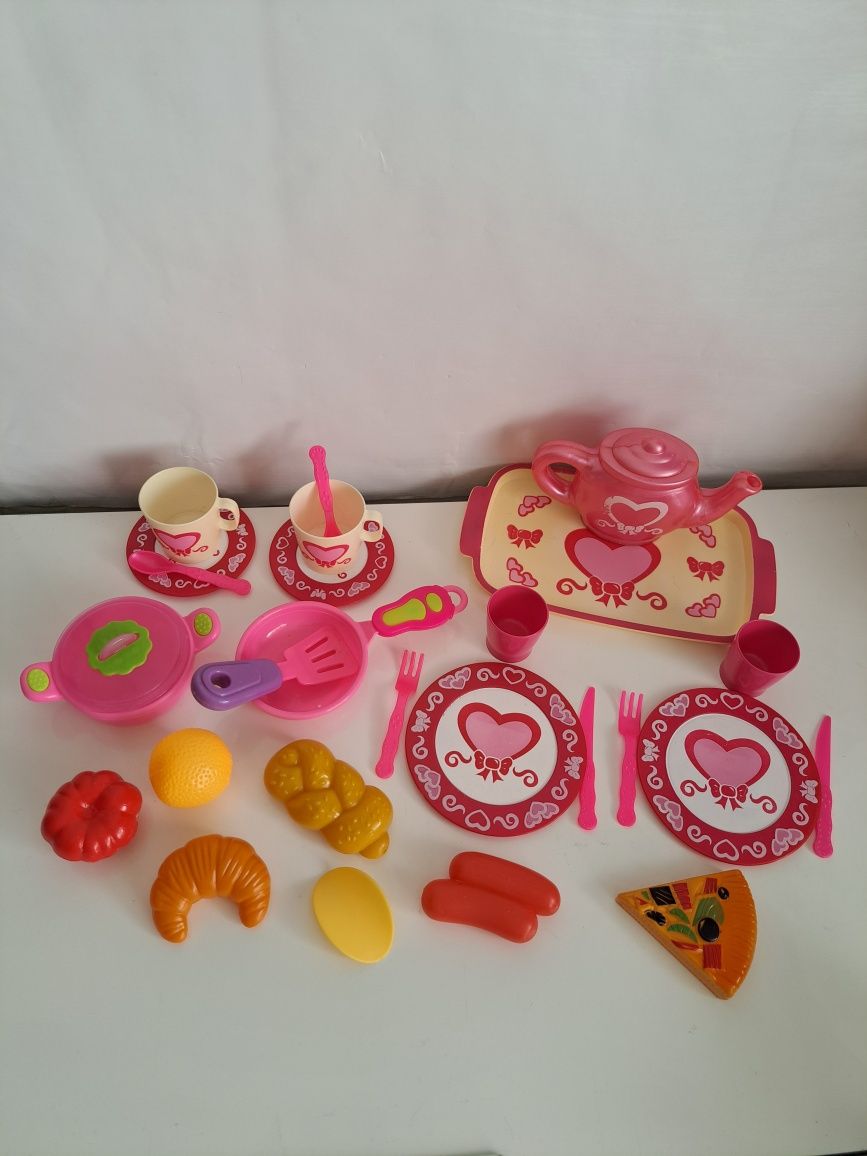Conjunto Brinquedo Cozinha Rosa, 26 peças