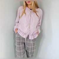 Zara kurtka bomber oversize w pastelowym lawendowym  kolorze M