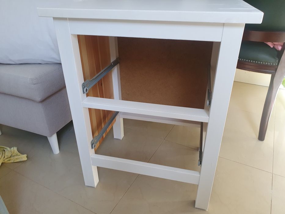 IKEA HEMNES Komoda, 2 szuflady, biała bejca, 54x66 cm