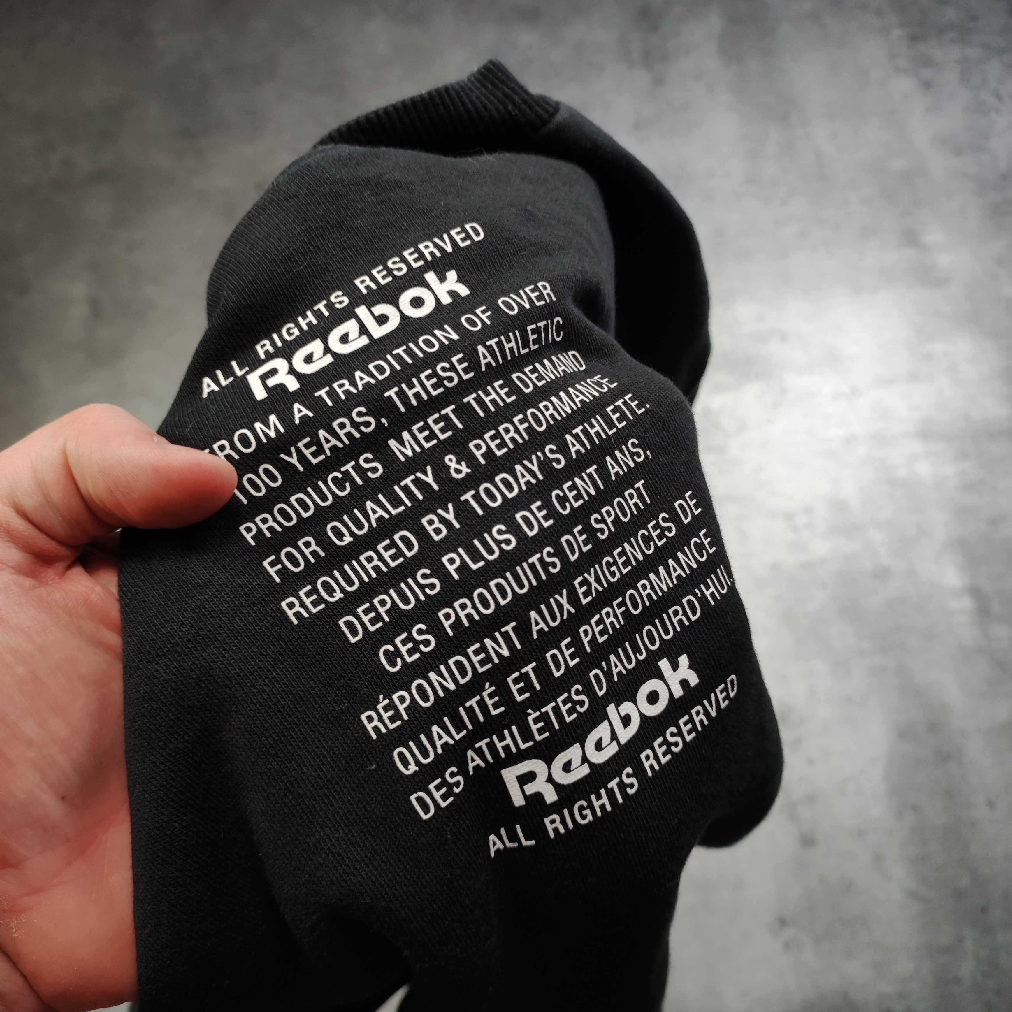 MĘSKA Bluza Bawełna bez Kaptura duże Logo Reebok Sportowa Casual