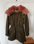 ZARA parka kurtka khaki płaszcz M kaptur futro łososiowy