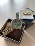 Zegarek Michael Kors Skylar MK6065 złoty z zieloną tarczą