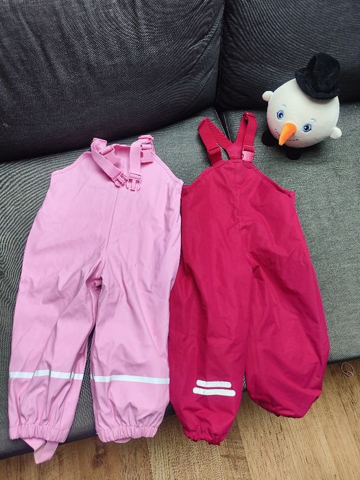 86/92 Spodnie ocieplane zimowe wodoodporne 2 pary