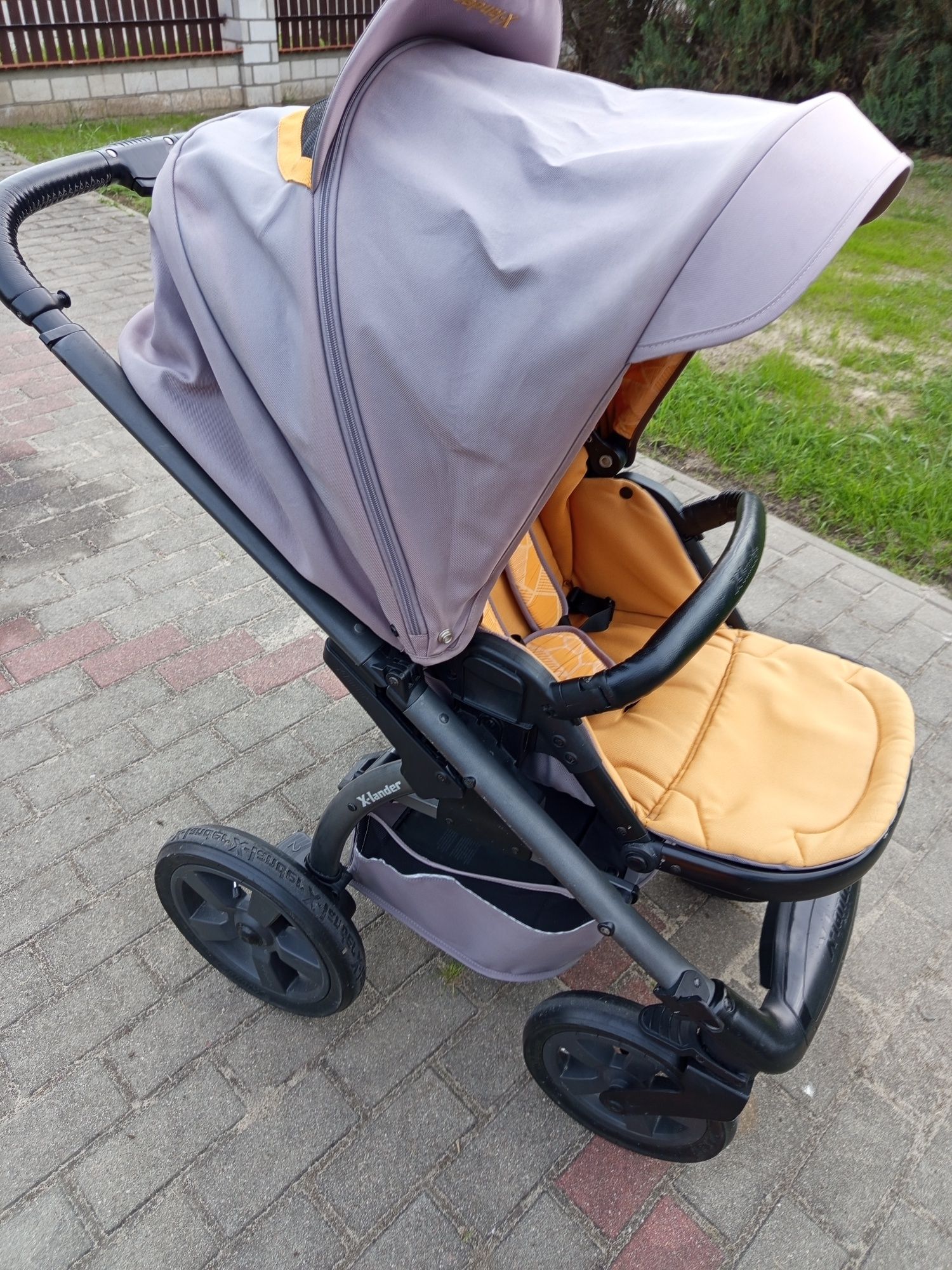 Wózek gondola 2w 1 spacerówka x Lander x move pomarańczowy.