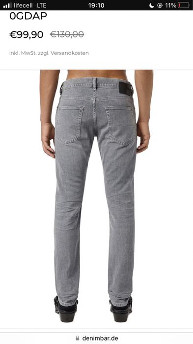 Сірі Джинси Diesel slim D-Luster