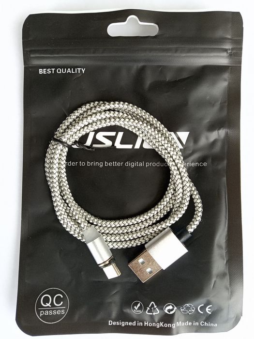 Магнитный мощный 3А USB кабель 1 метр microUSB Type-C Lightning