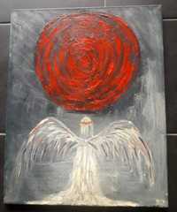 Obraz Anioł i czerwone słońce 40x50 cm