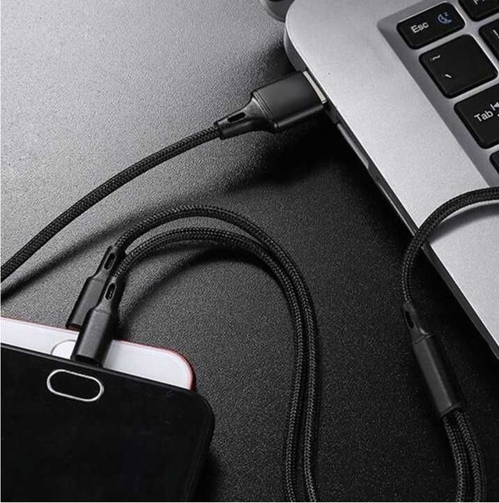 Kabel USB 3w1 Lightning MicroUSB TypC 1.2m * Video-Play Wejherowo