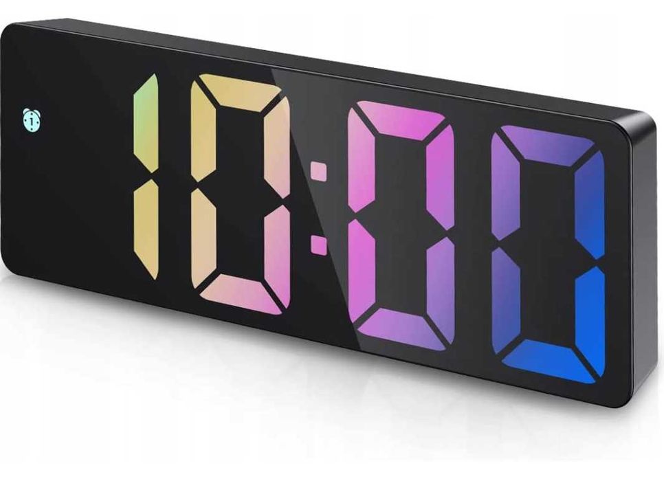 Zegar elektroniczny led budzik zegarek z alarmem kolor