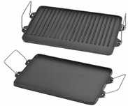 Płyta ŻELIWNA Dwustronna 40x25 cm RUSZT grill Patelnia Grillowa T3035