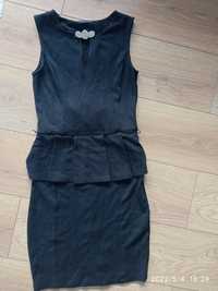 Sukienka galowa czarna baskinka ołówkowa Mohito r. XS