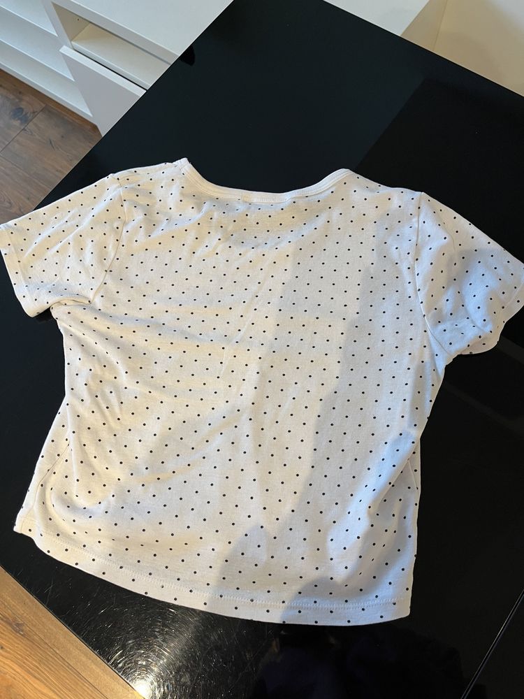 Crop top Tally weijl biały krótka koszulka w kropki letnia L