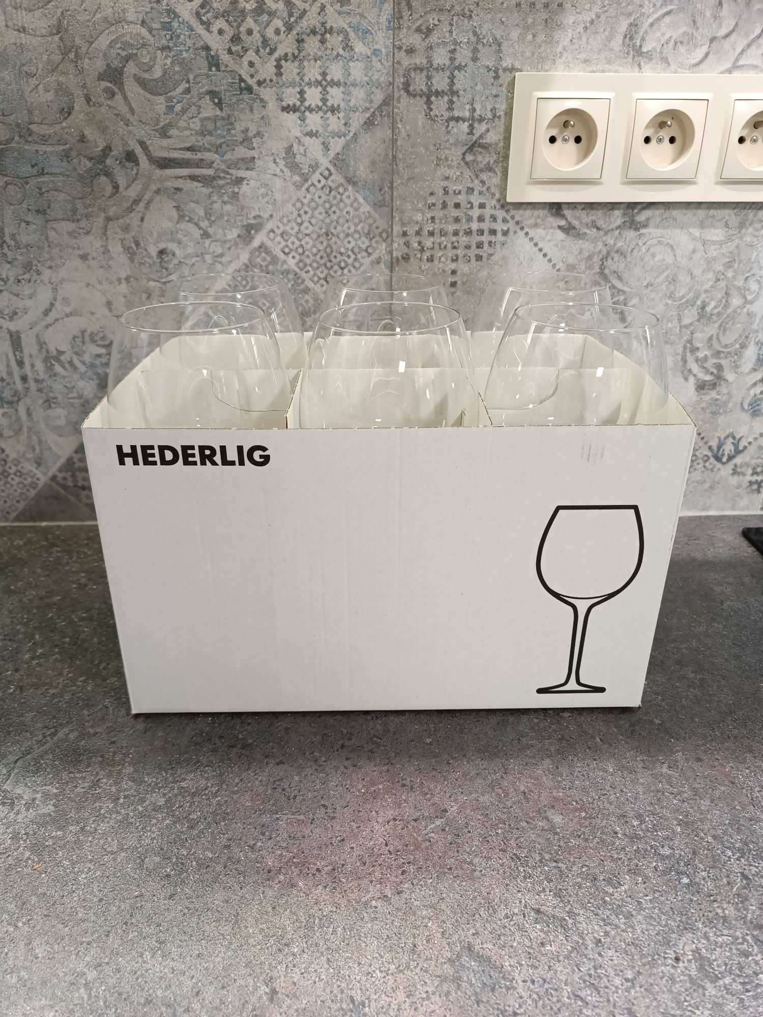 Zestaw 6 nowych kieliszków Ikea Hederlig