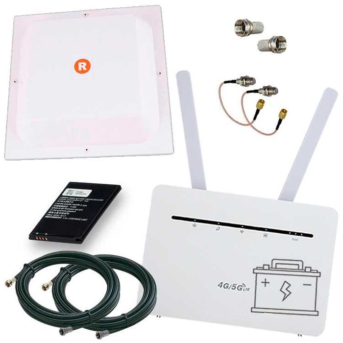4G Интернет при блэкауте (Роутер B535Pro + Аккумулятор + МИМО Антенна)