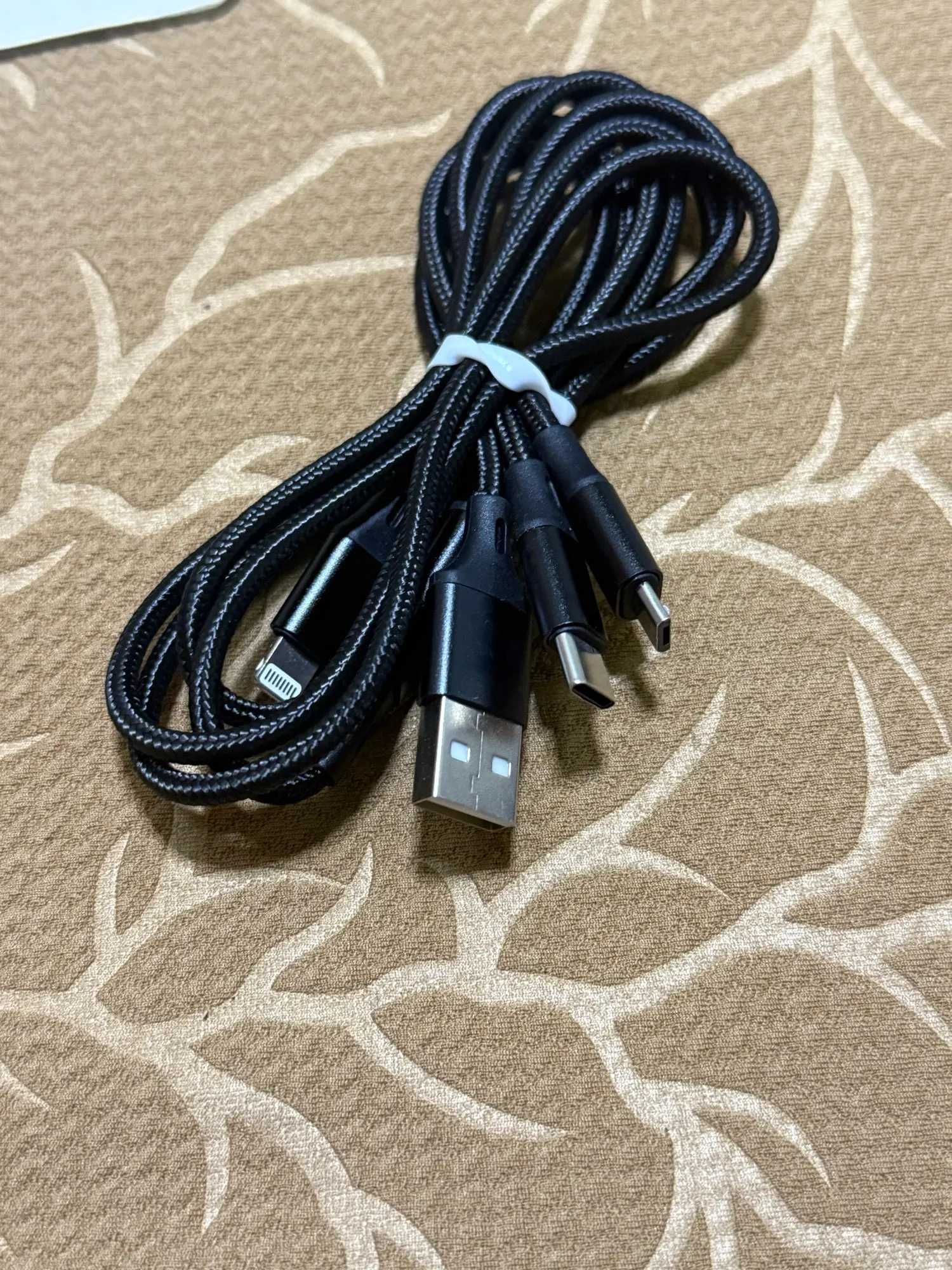 кабель зарядки 3в1 type-c iphone-lightning micro-usb