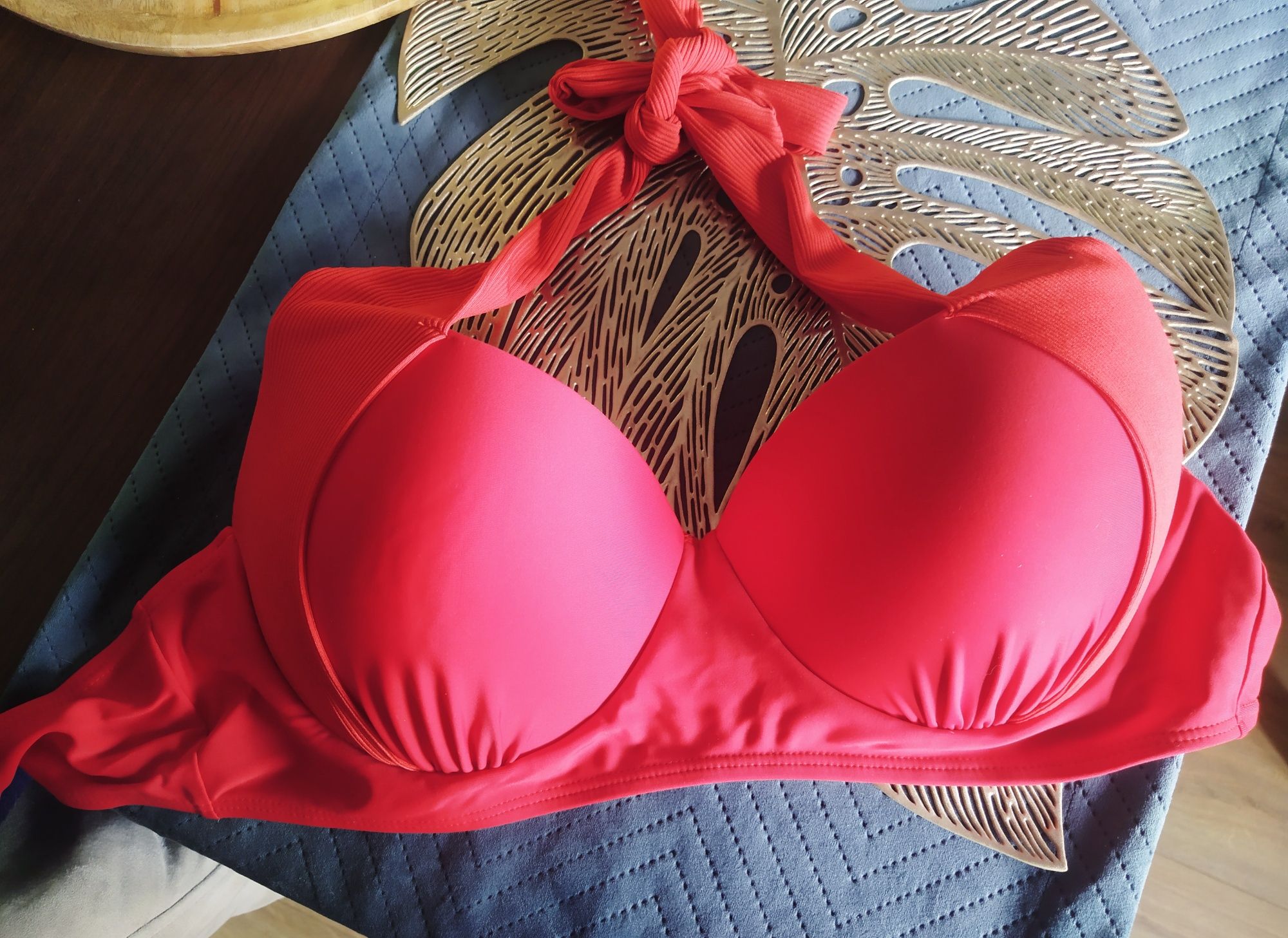 Nowa Góra bikini czerwone usztywniane wiązane plus size 85DD