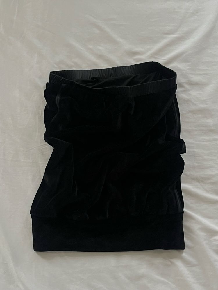 Fendi welurowy czarny top strapless vintage aksamit velour 38