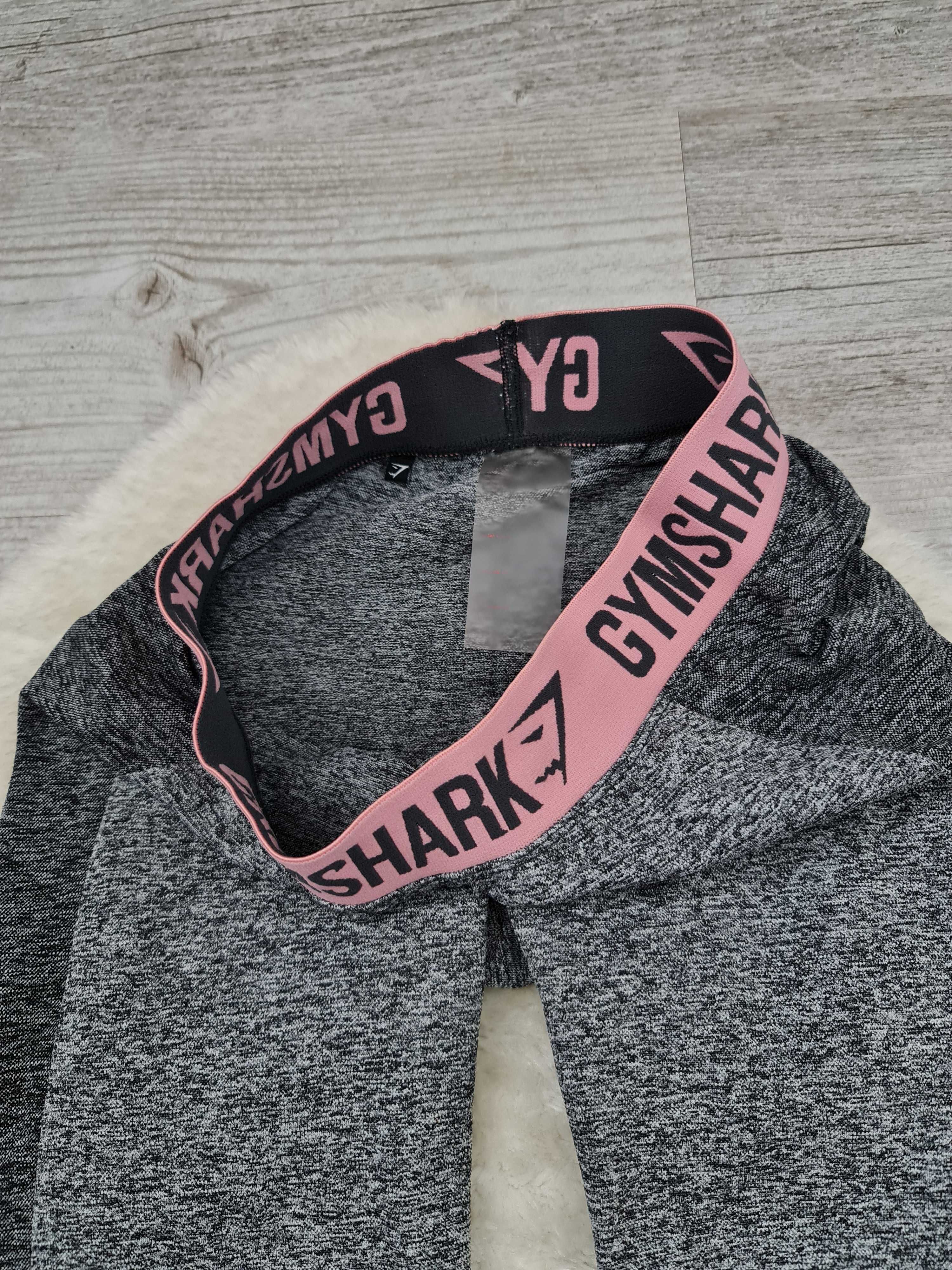 Spodnie Legginsy gymshark Rozmiar S Szare Bezszwowe Wysoki Stan Logo