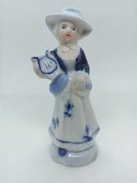 Figurka dama z harfą, porcelana, do kolekcji