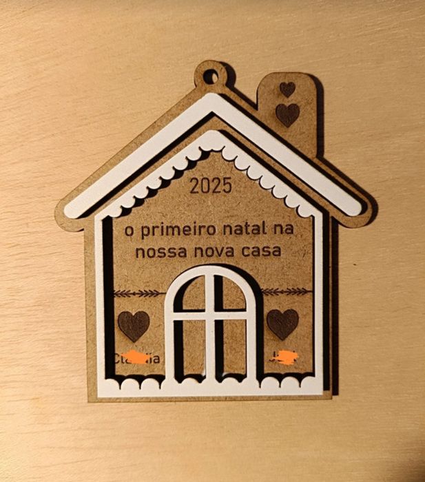 Enfeite casinha de Natal em MDF