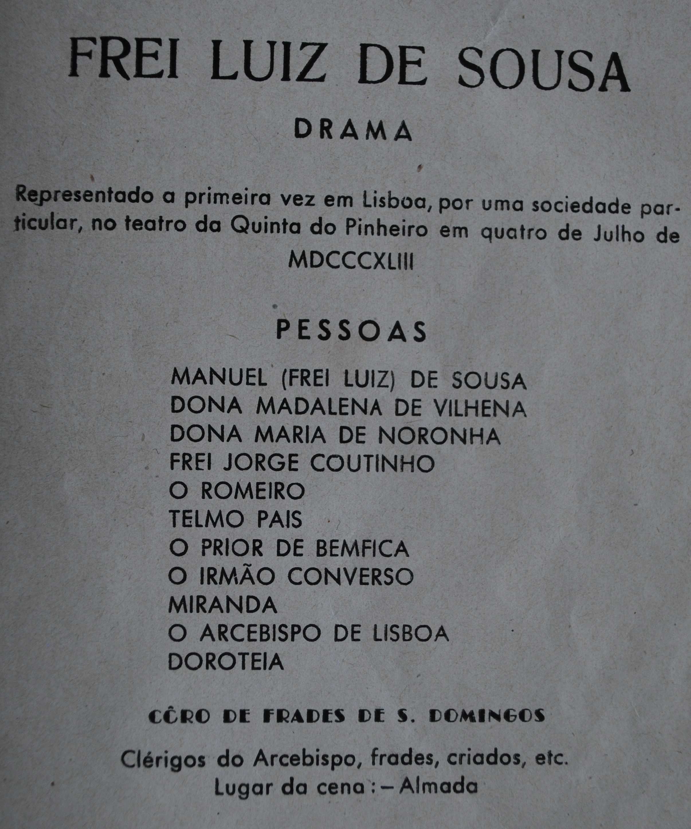 Frei Luís de Sousa de Almeida Garrett (Ano de Edição 1944)