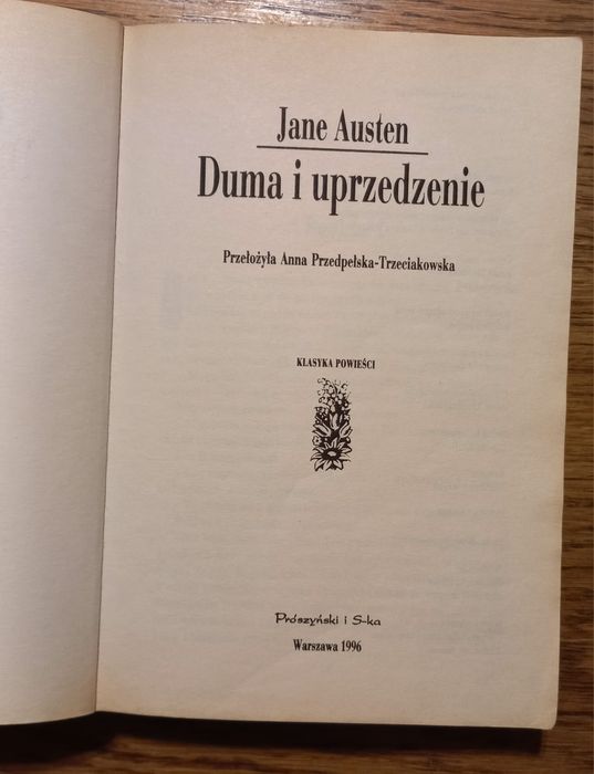 Książka "Duma i uprzedzenie" autorka Jane Austen