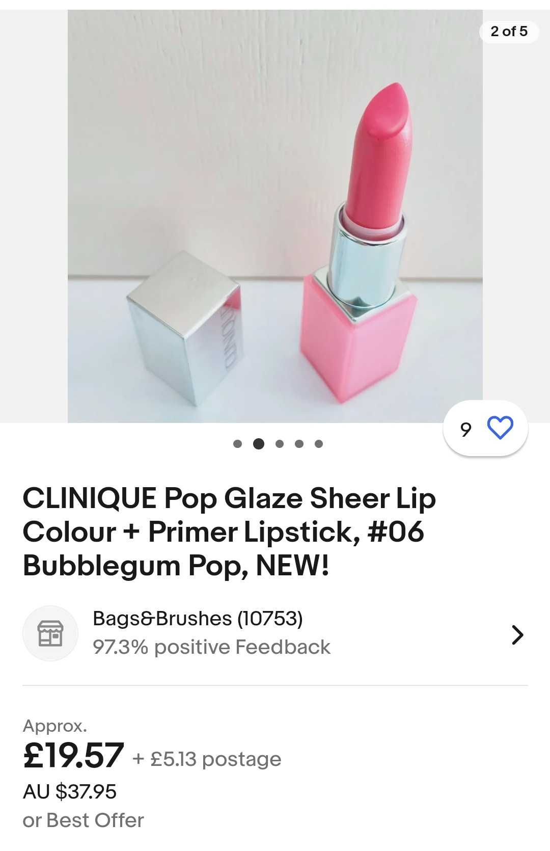 Помада напівпрозора CLINIQUE Pop #06 Bubblegum Pop (рожева), Оригінал