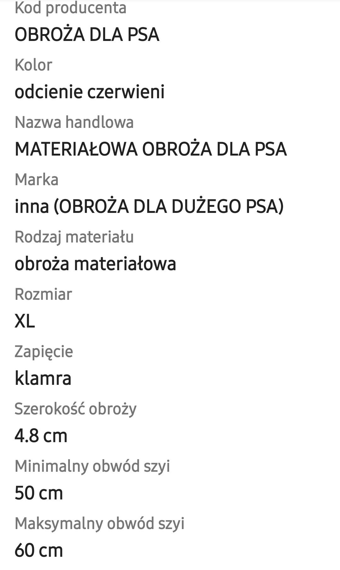 Obroża z linką atestowana dla psa