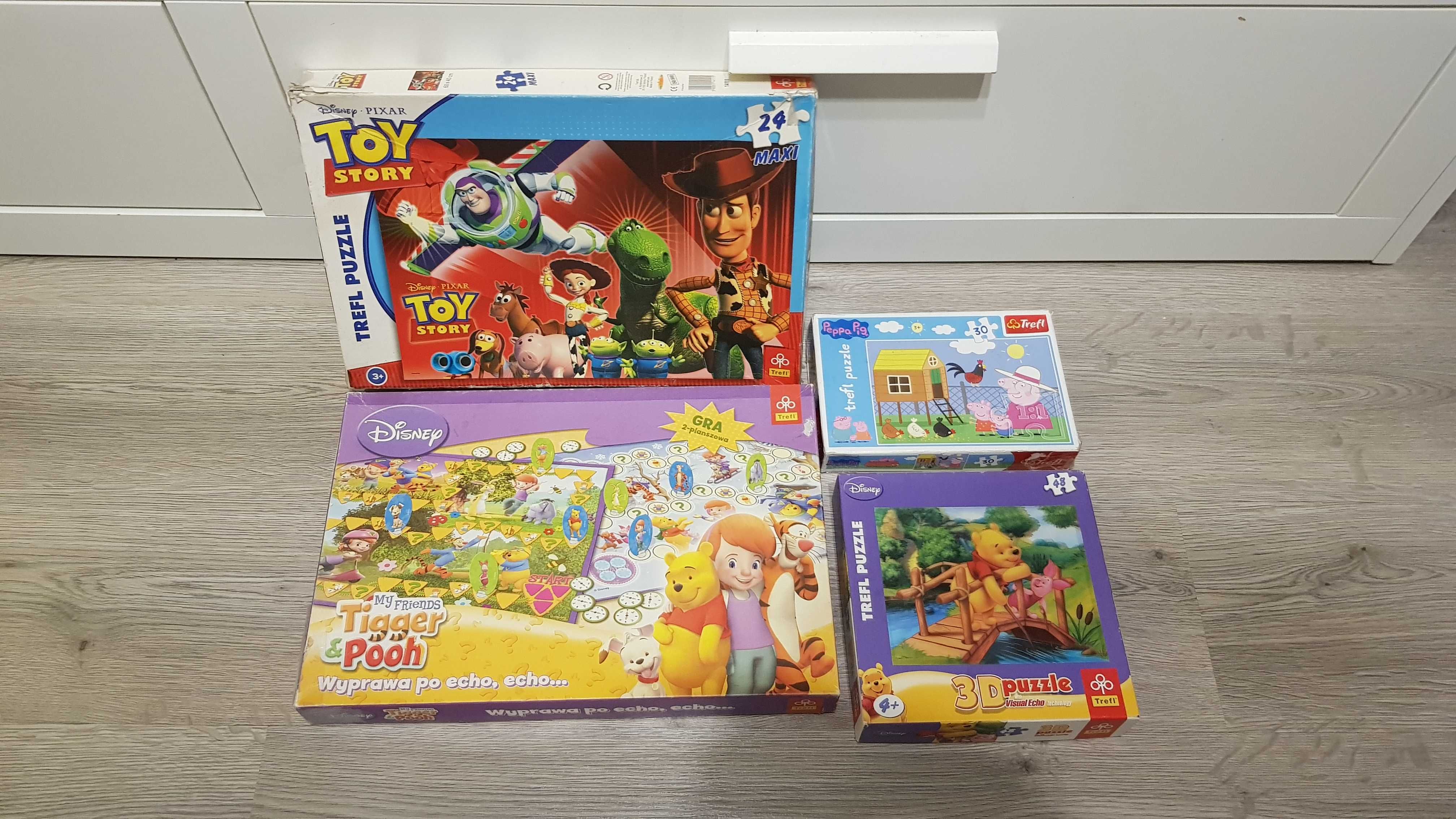 Puzzle gra Kubuś puchatek,Świnka Pepa Toy story Paka