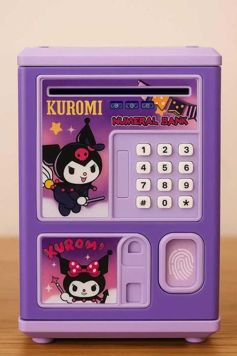 Детский сейф-копилка Kuromi с кодовым замком и отпечатком пальца Куром