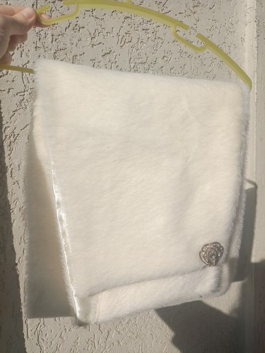 Болеро айвори слоновая кость молочная мех свадебная накидка, палантин