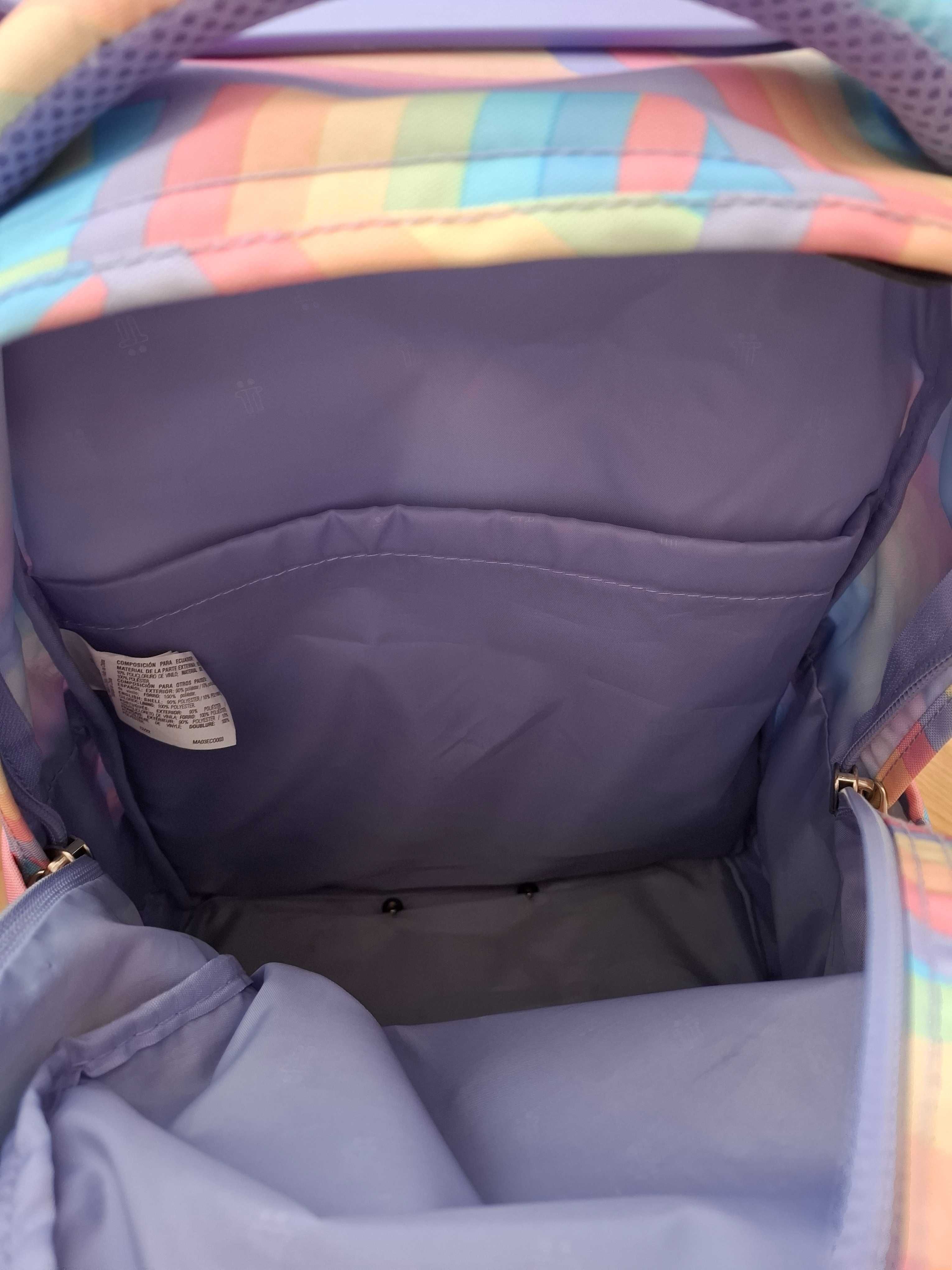 Mochila escolar com rodas arco-íris TOTTO