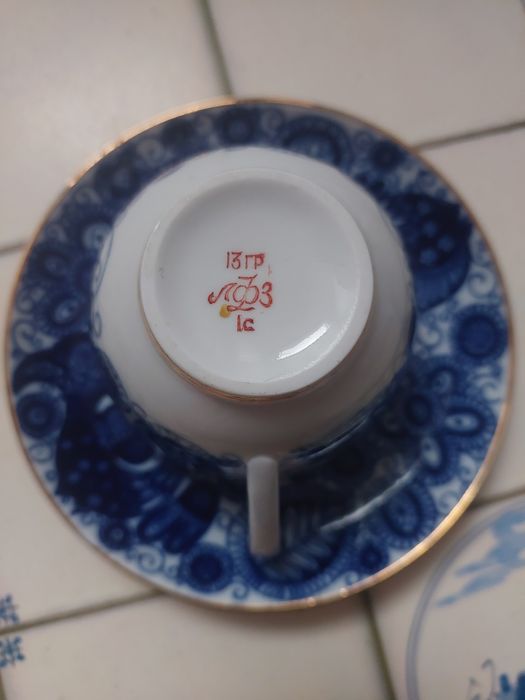 Чайна пара набір сервіз  ЛФЗ " Жар птица "