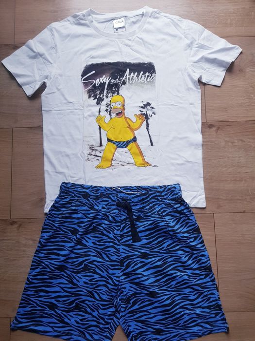 Nowa bawełniana piżama męska marki The Simpsons rozmiar S/M.