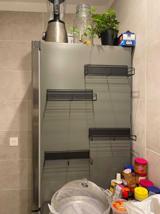 Przybory kuchenne 4 sztuki czarne magnetyczne do kuchni metalowe