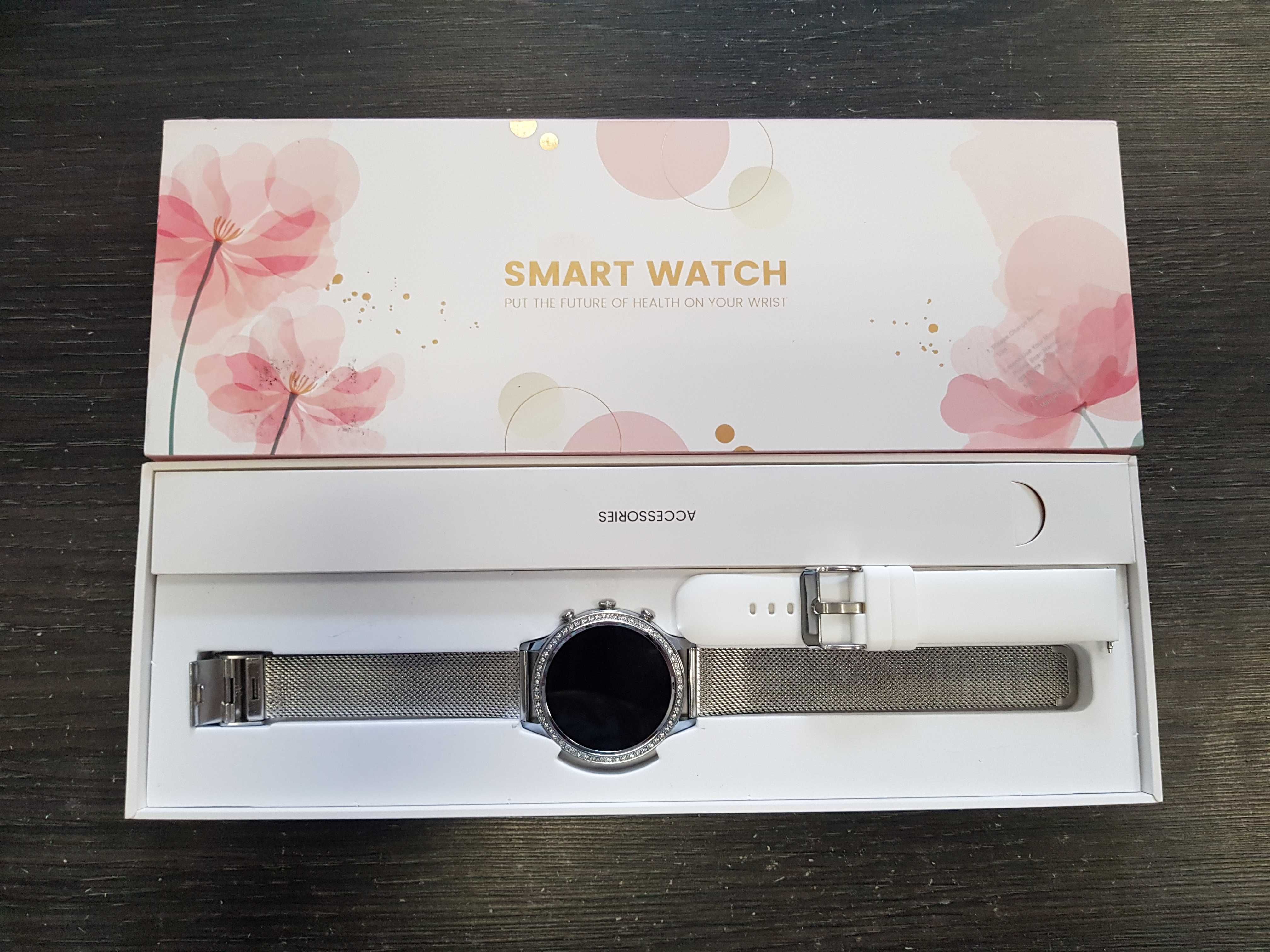 Smartwatch damski silver rozmowy