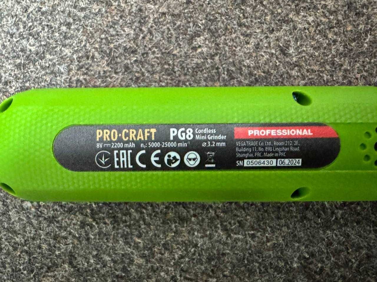 Гравер бормашина Акумуляторний Procraft PG8 дремель +Насадки Гарантія