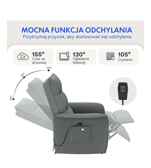 Fotel elektryczny z pilotem
