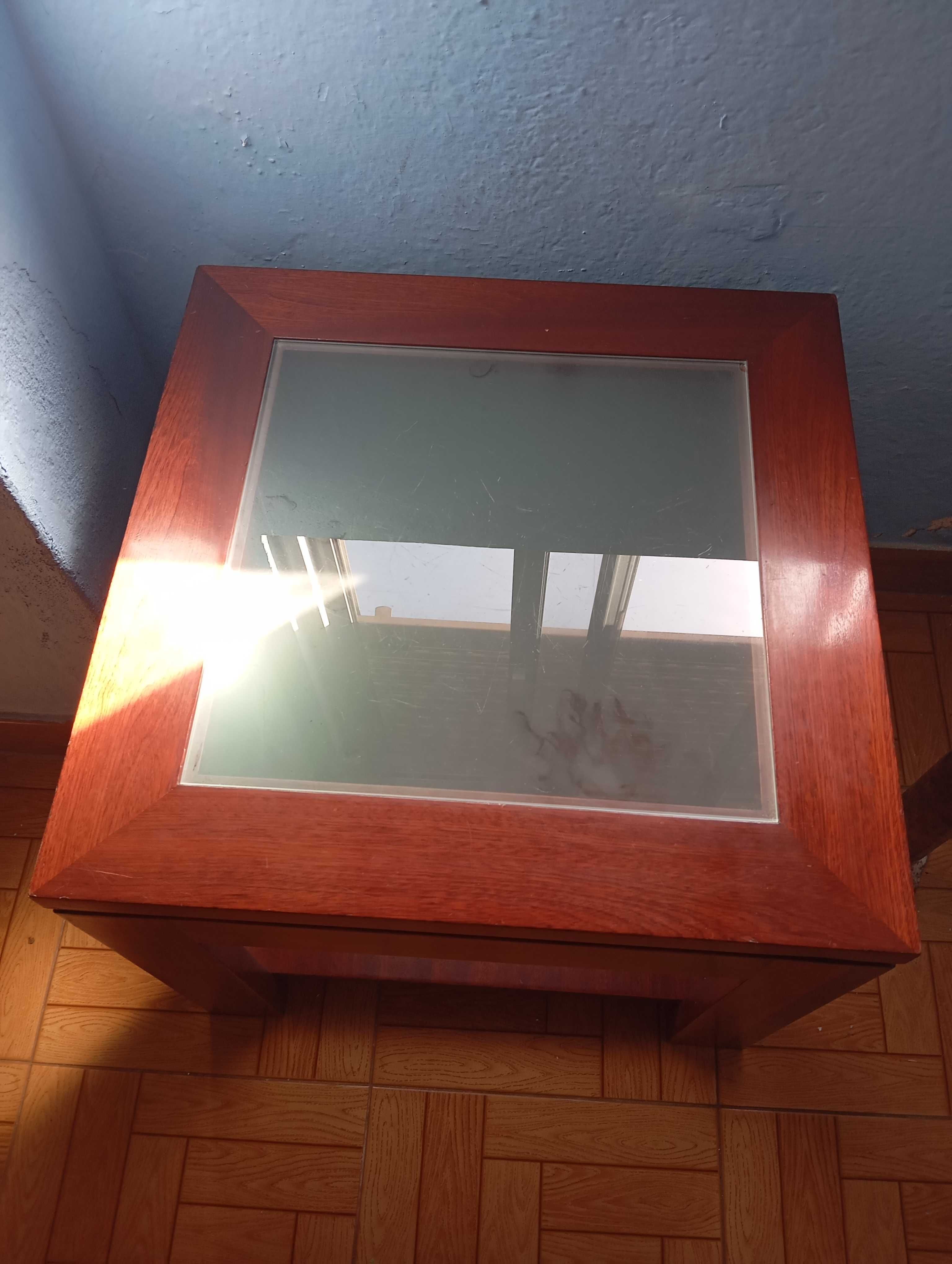 Mesa de Centro Madeira com Vidro