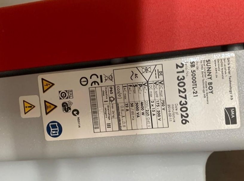 SMA Sunny Boy SB 5000TL-21 1-faz 5kW inwerter falownik fotowoltaika