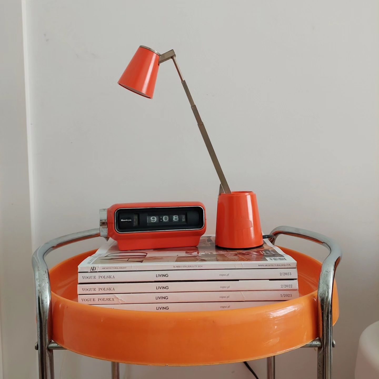 Zegar klapkowy Sankyo vintage lata 70 space age