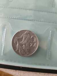 Moneta 5 złotych rybak 1973