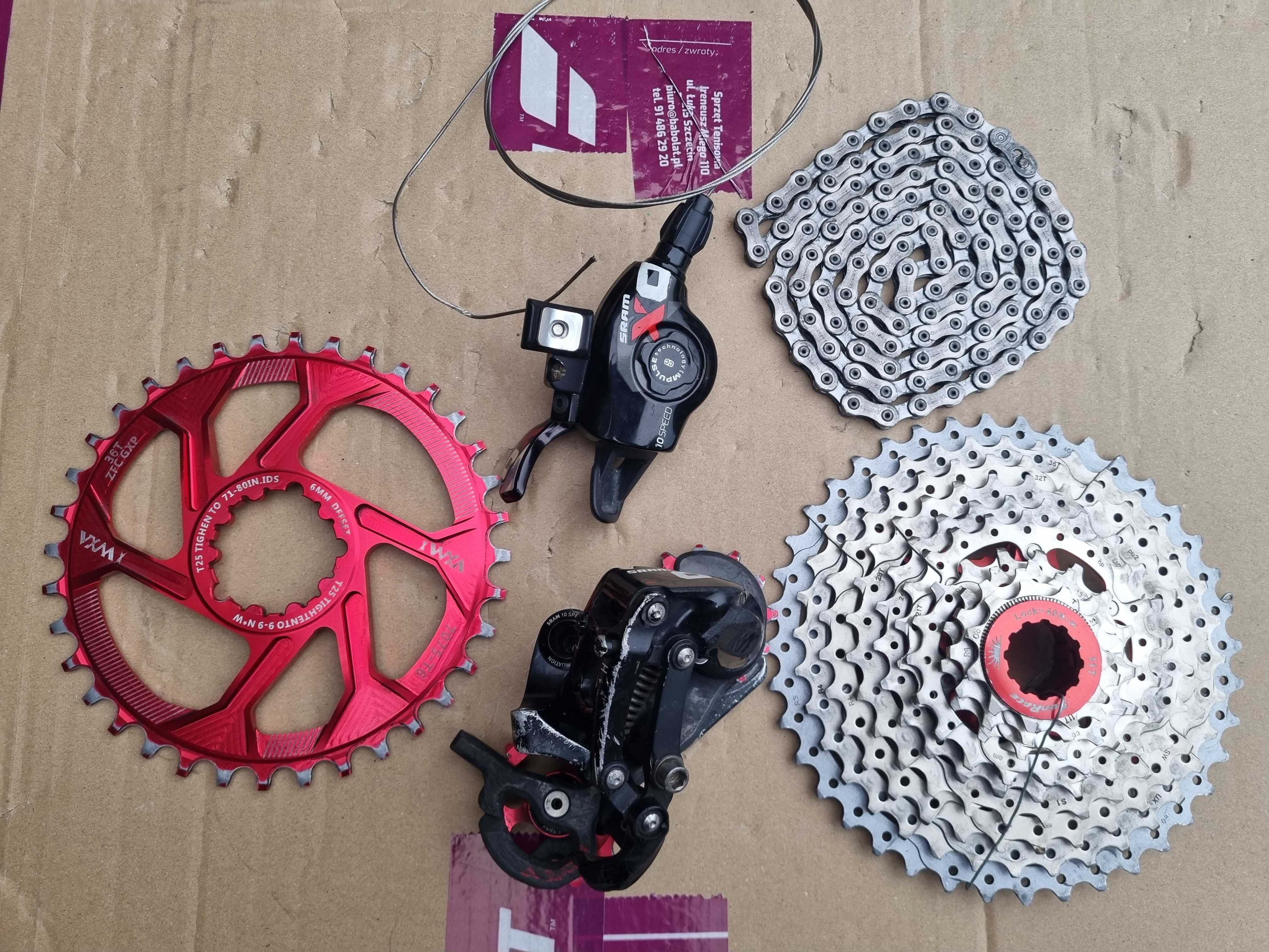 Sram X0 10s napęd przerzutka manetka tył kaseta łańcuch