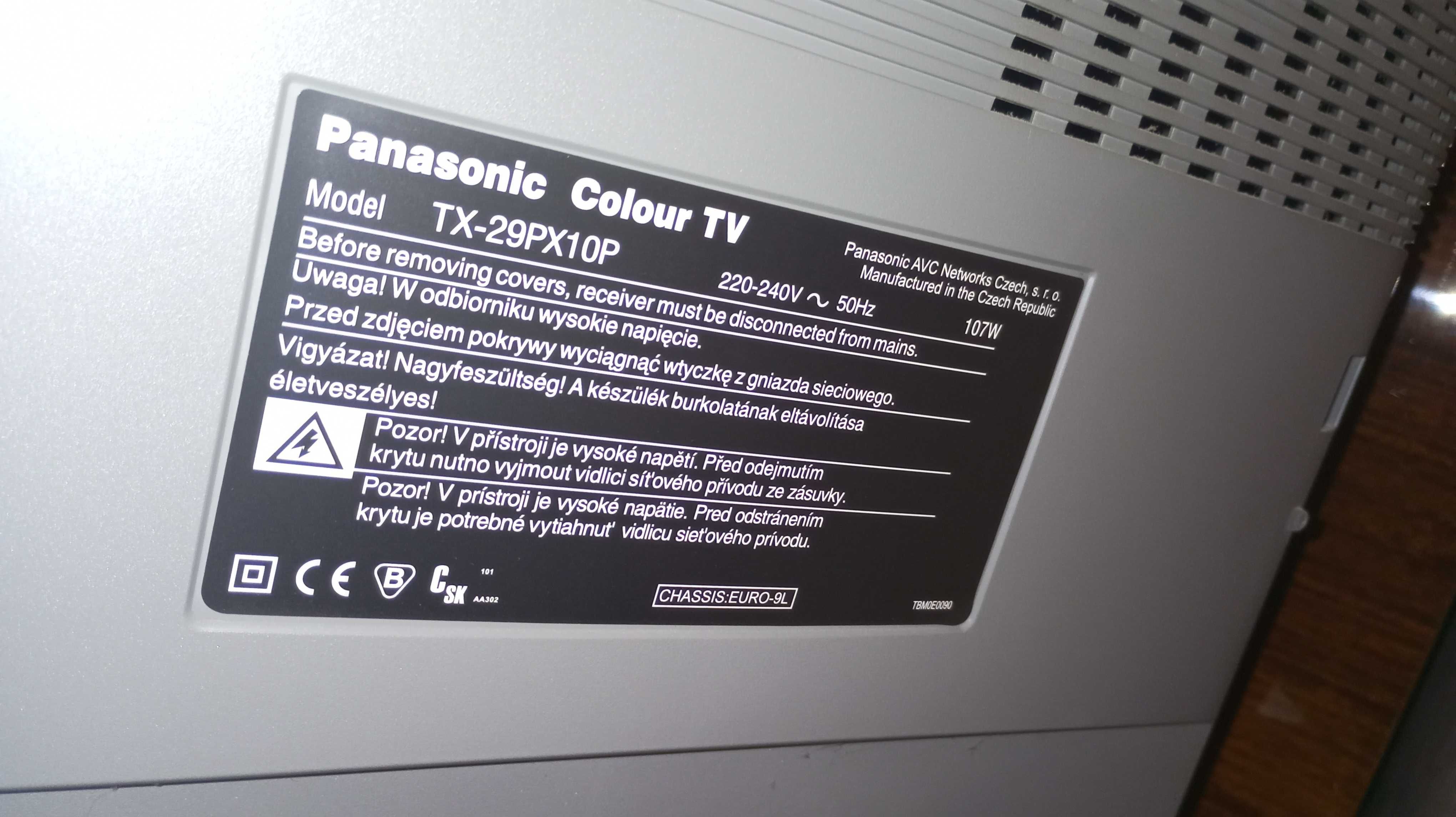 Telewizor TV Panasonic TX-29PX10P kineskopowy 100 Hz sprawny + pilot