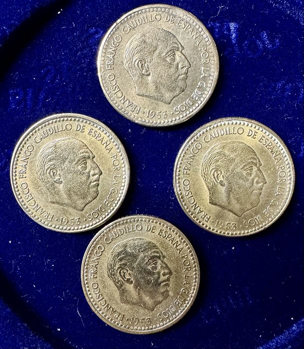 moedas de 1 peseta, Espanha 1953