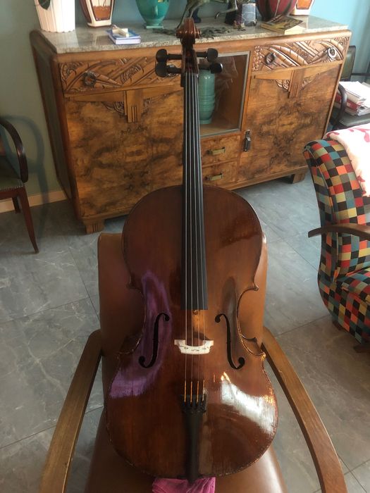 Piękna wiolonczela francuska , sygnowana , 1840r , certyfikat