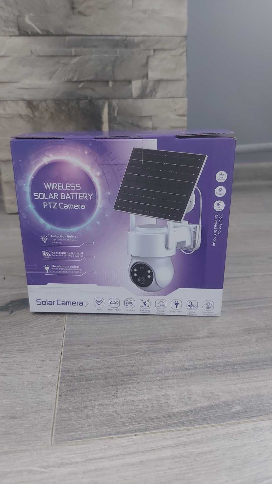 Kamera WiFi Zewnętrzna Obrotowa 4MP PTZ ZOOM z Panelem Solarnym (Nowa)