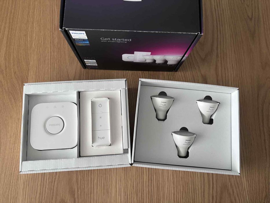 Philips Hue Zestaw - Color 3x GU10 RGBW 5,7W +Mostek +Przełącznik NOWY